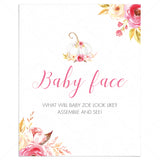 guess the looks baby shower activity for girl by LittleSizzle