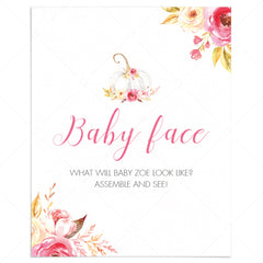 guess the looks baby shower activity for girl by LittleSizzle