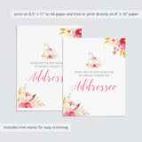 Pink baby shower address your own thank you card printable sign by LittleSizzle