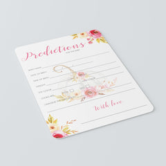 Floral Pumpkin Baby Shower Predictions Game Printable