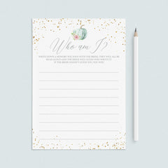 Fall Bridal Shower Ice Breaker Game for Groups by LittleSizzle