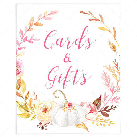 Fall themed party decorations Cards & Gifts sign printable | Instant ...