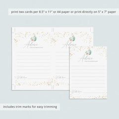 Pumpkin Bridal Shower Advice Cards Printable