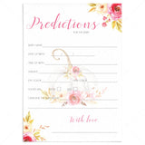 Floral pumpkin baby shower predictions game by LittleSizzle