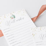 Watercolor Pumpkin Wedding Shower Well Wishes Cards