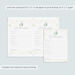 Watercolor Pumpkin Wedding Shower Well Wishes Cards