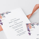 Watercolor floral baby invitation template download by LittleSizzle