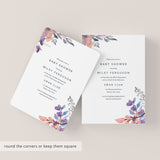 Purple Floral Baby Shower Invite DIY Template Download