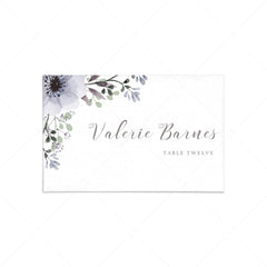 Purple floral name cards template by LittleSizzle