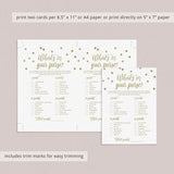 Gold confetti baby shower whats in your bag game by LittleSizzle