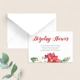 Display Shower Insert Card with Red and White Flowers by LittleSizzle