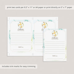 Printable Rabbit Animal Baby Shower Advice for Mom-To-Be