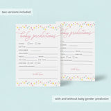Girl baby shower predictions game printable by LittleSizzle