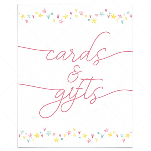 Rainbow cards and gifts sign printable by LittleSizzle