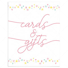 Rainbow cards and gifts sign printable by LittleSizzle
