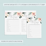 Printable Mommy Quiz for Tropical Baby Shower