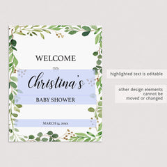 Greenery Baby Shower Decor Package Printable