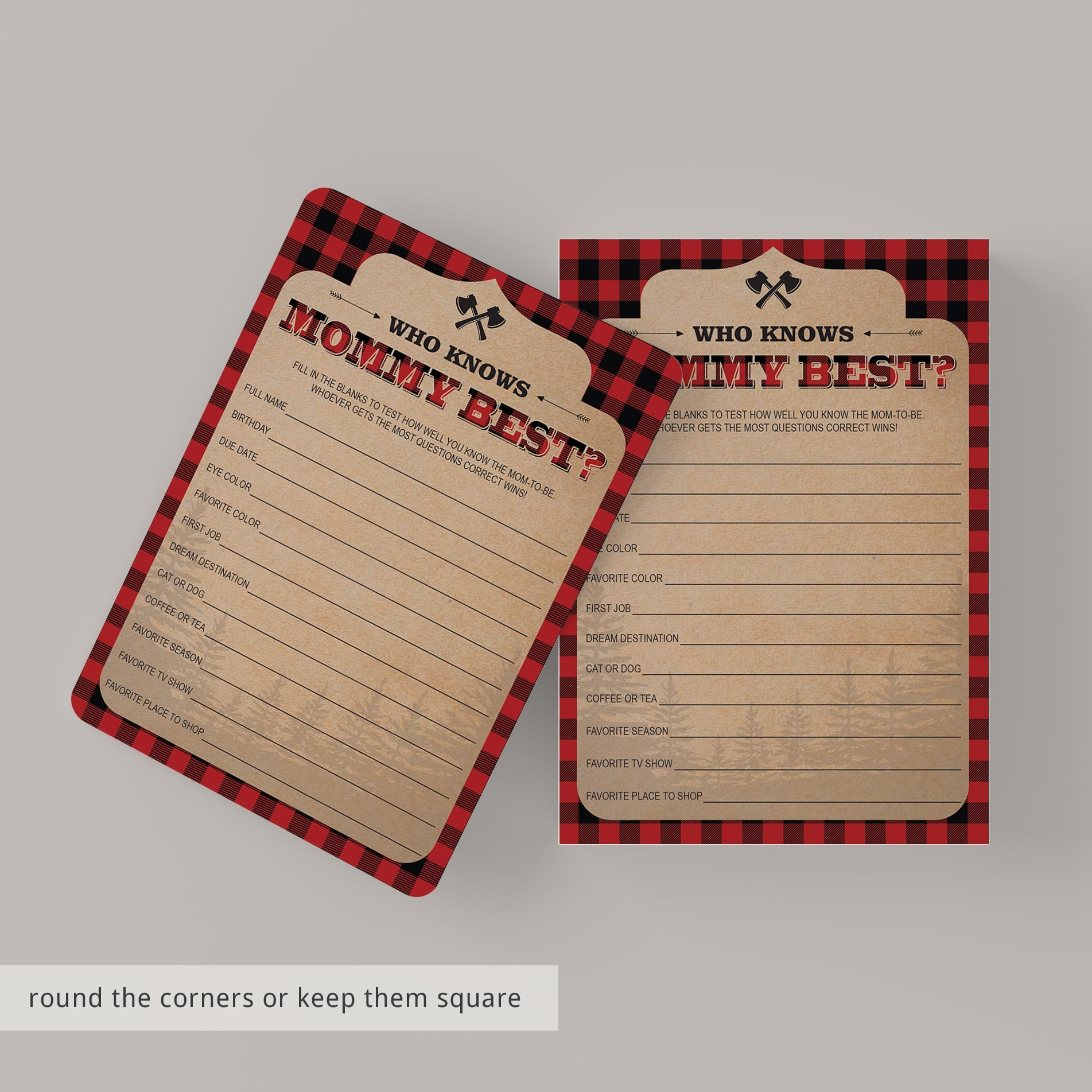 Printable buffalo plaid baby shower decorations by LittleSizzle