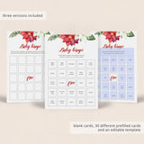 Christmas Bingo Cards for Baby Shower