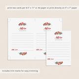 Holiday Baby Shower Advice Cards Printable