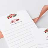 Christmas Wedding Advice Cards Printable
