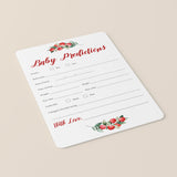 Winter Baby Shower Baby Predictions Cards