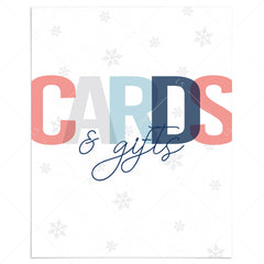 Blue and white winter themed cards and gifts sign printable by LittleSizzle