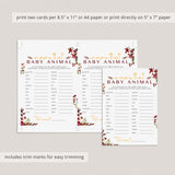Autumn Themed BabyShower Game Name The Baby Animal Printable