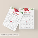 Prefilled Bingo Cards for Winter Bridal Shower