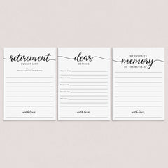 Minimal Calligraphy Retirement Cards Printable by LittleSizzle