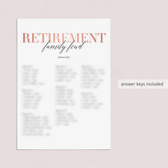 Retirement Party Games for Her Printable