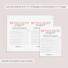 Retirement Party Games for Her Printable