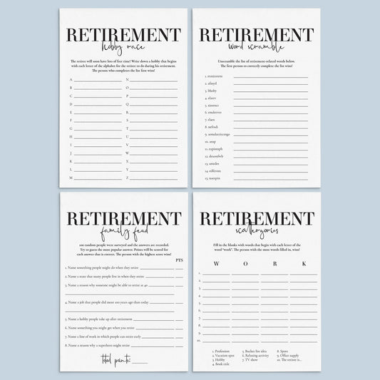 Modern Retirement Party Games Bundle Printable by LittleSizzle