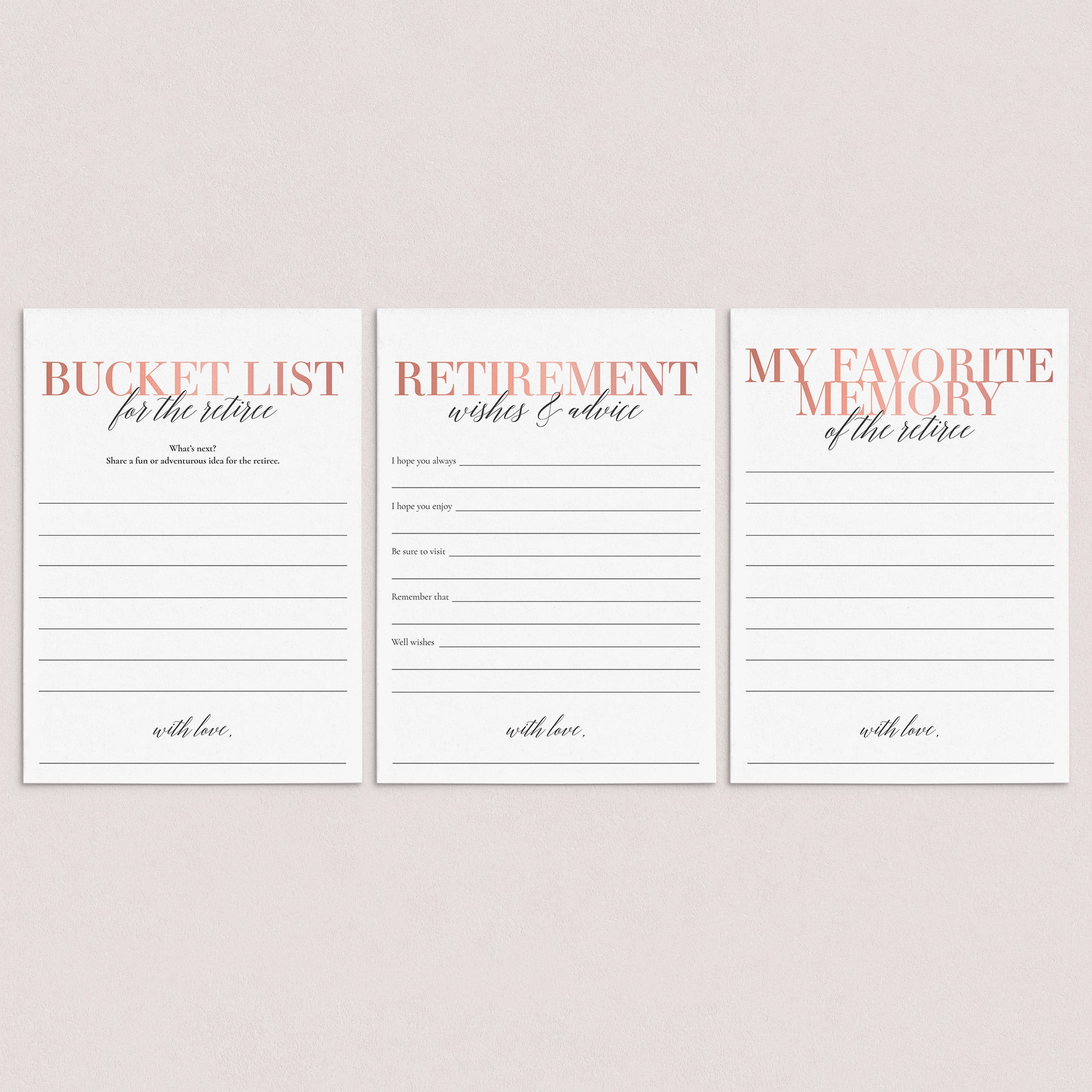 Retirement Wishes and Advice Cards for Women Printable by LittleSizzle