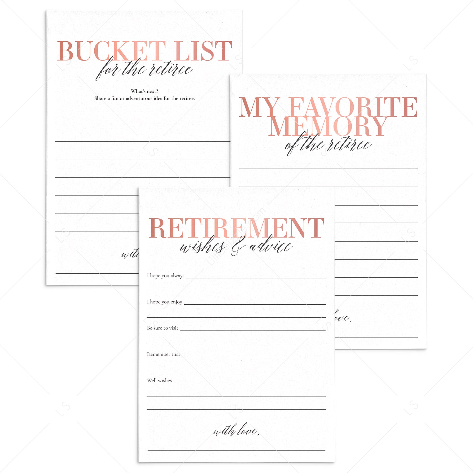 Retirement Wishes and Advice Cards for Women Printable by LittleSizzle