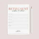 Retirement Wishes and Advice Cards for Women Printable