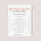 Retirement Party Games for Her Printable