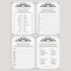 Vintage Theme Halloween Party Games for Adults Instant Download by LittleSizzle