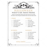 Vintage Halloween Theme Party Game What's On Your Phone Printable by LittleSizzle