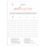 Rose Gold Hen Party Game Scattergories Printable by LittleSizzle
