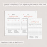 Rose Gold Hen Party Game Scattergories Printable