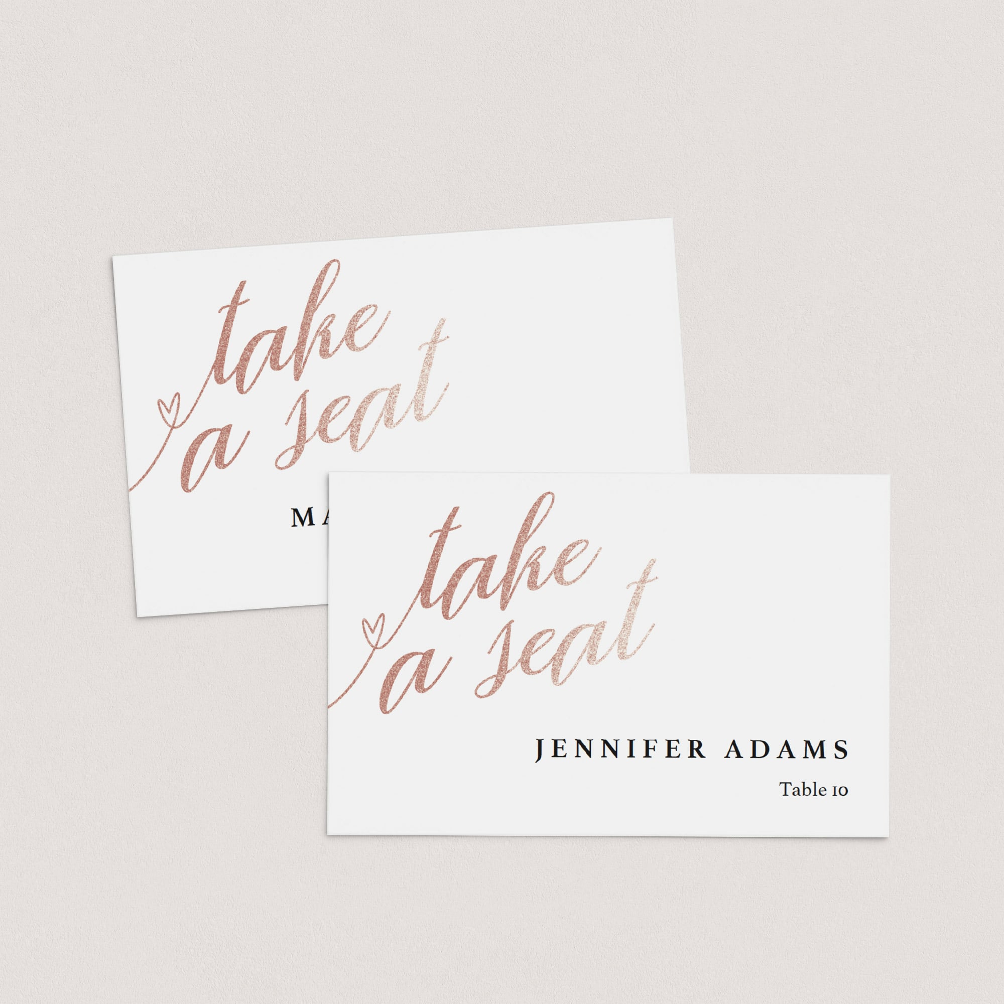 Rose Gold seating cards template by LittleSizzle