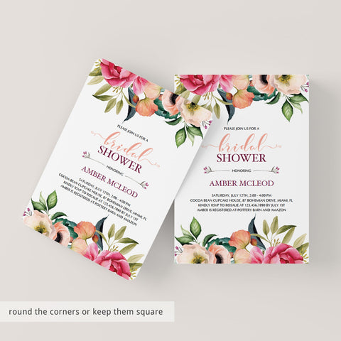 Boho Chic Bridal Shower Invitation PDF Template | Instant download ...