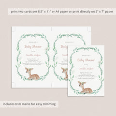 Forest animal baby shower invite template download by LittleSizzle