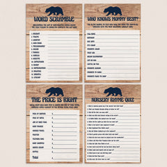 Rustic baby shower games bundle by LittleSizzle