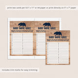 Little Cub Baby Shower Name Race Game Printable