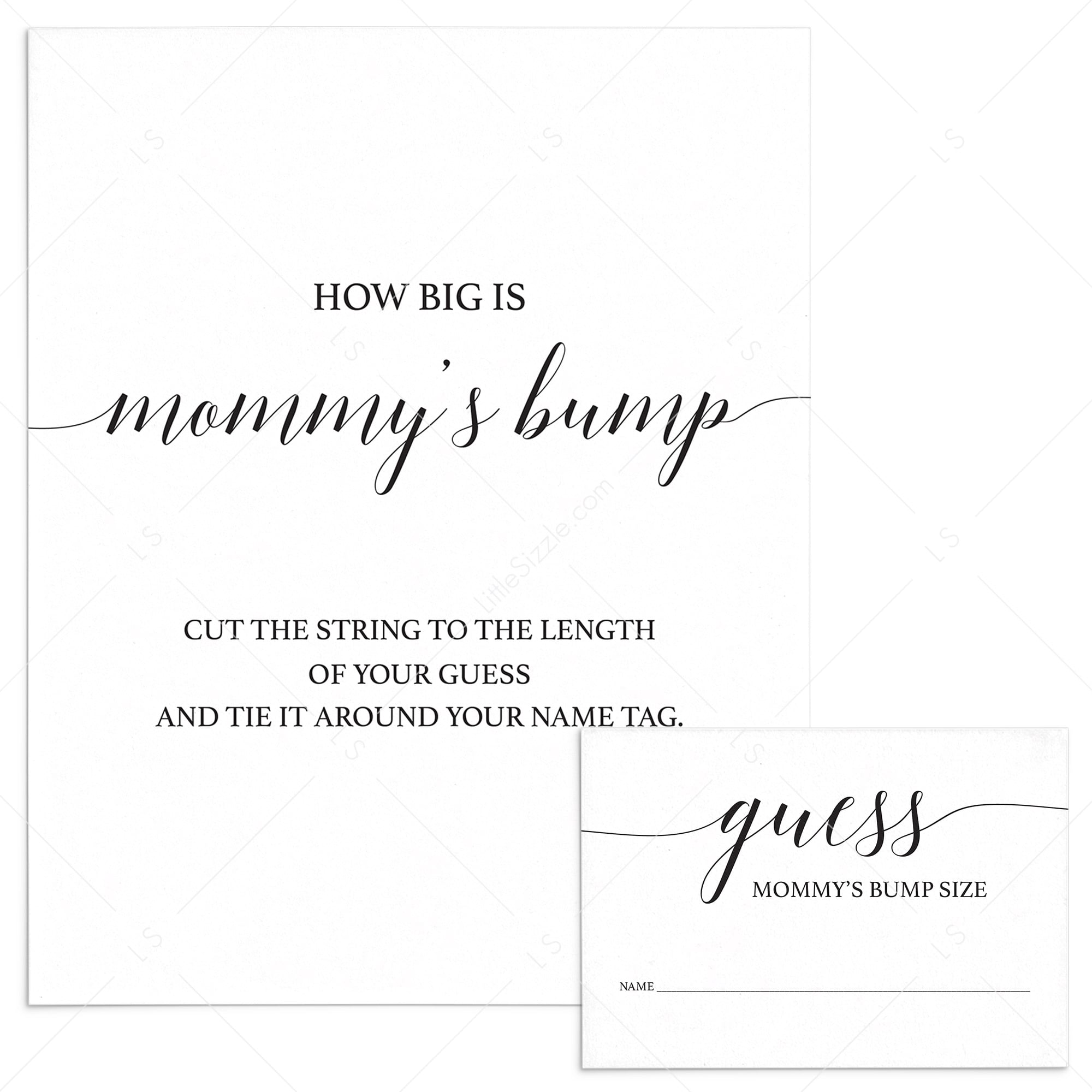 How Big Is Mommy's Bump Game Simple Baby Shower Printable by LittleSizzle