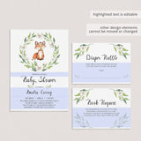 Editable baby shower invitation forest animals by LittleSizzle
