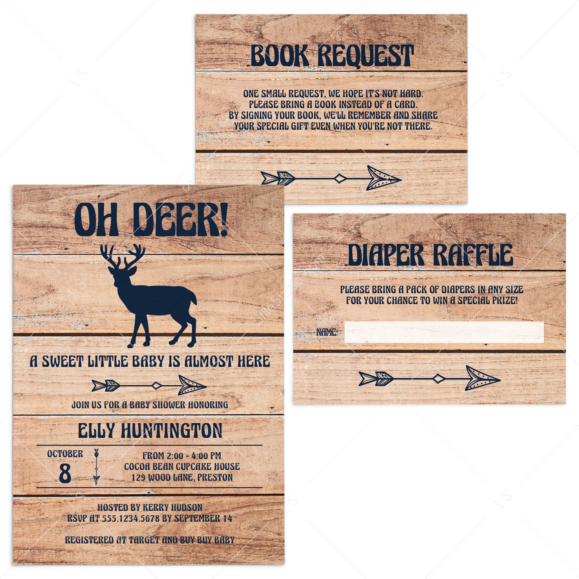 Woodland baby shower invitation templates by LittleSizzle