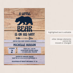 Editable woodland baby shower invitation template by LittleSizzle